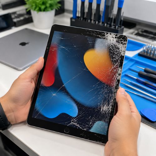 Professional iPad repair technician at Mobile Smart in Papakura